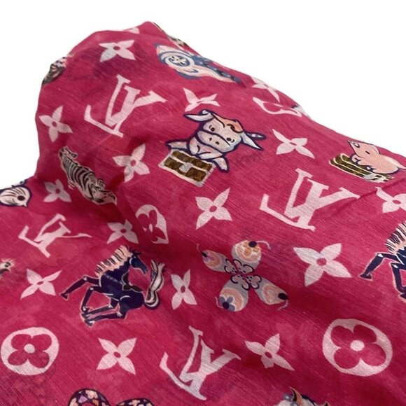 LOUIS VUITTON ethol superstition Fuchsia Others - Scarf 713-070525 - Picture 4 of 7